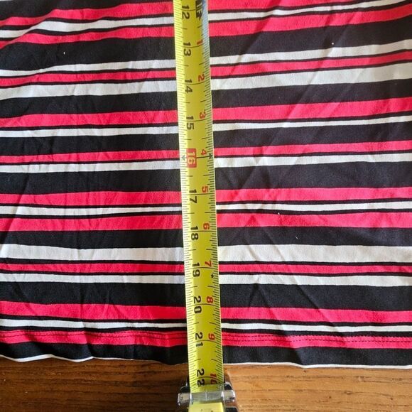 NWT Calvin Klein Size XL SLVLS Striped Blouse XL, White/Red/Black Career Layer - Picture 5 of 11